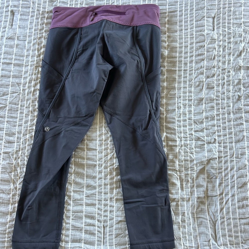 Lululemon Athletic Leggings with Plum Waistband - Picture 5 of 7